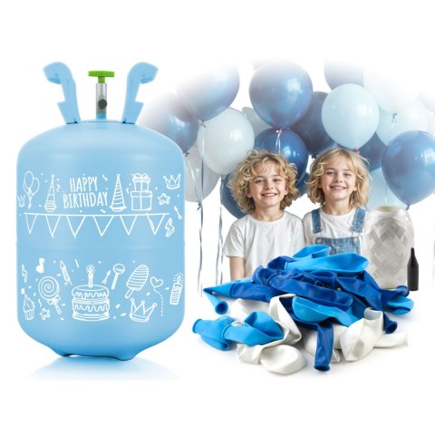 Butla z helem 0,20 m3 z balonami i wstążką Ricokids Butla z helem 0,20 m3 z balonami i wstążką Ricokids