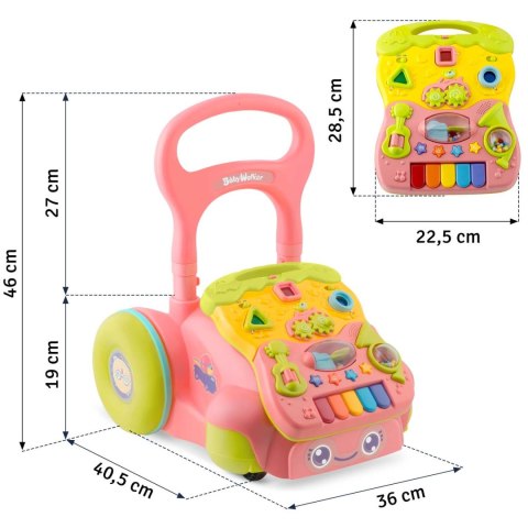 Chodzik edukacyjny z muzyką 2w1 RK-744 Ricokids różowy Chodzik edukacyjny z muzyką 2w1 RK-744 Ricokids różowy