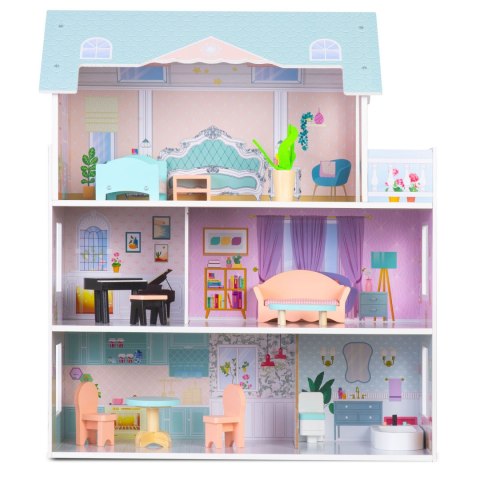 Duży Drewniany domek dla lalek 3-piętrowy Ricokids RK-878 Duży Drewniany domek dla lalek 3-piętrowy Ricokids RK-878