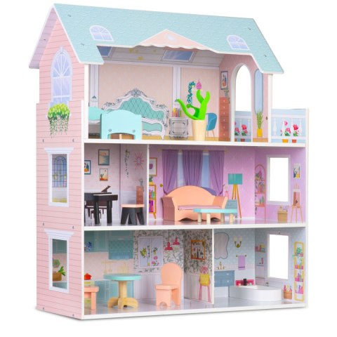 Duży Drewniany domek dla lalek 3-piętrowy Ricokids RK-878 Duży Drewniany domek dla lalek 3-piętrowy Ricokids RK-878