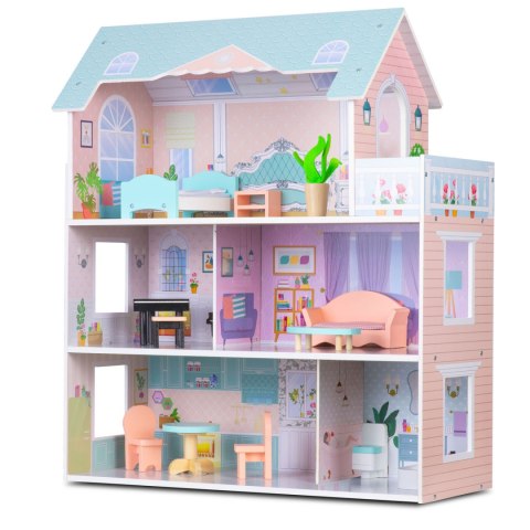 Duży Drewniany domek dla lalek 3-piętrowy Ricokids RK-878 Duży Drewniany domek dla lalek 3-piętrowy Ricokids RK-878
