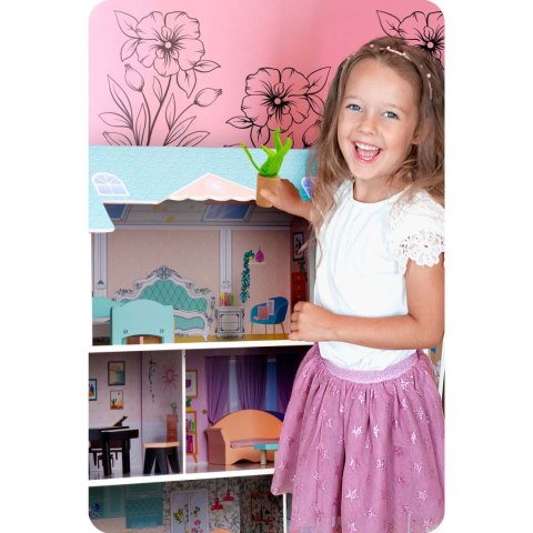 Duży Drewniany domek dla lalek 3-piętrowy Ricokids RK-878 Duży Drewniany domek dla lalek 3-piętrowy Ricokids RK-878