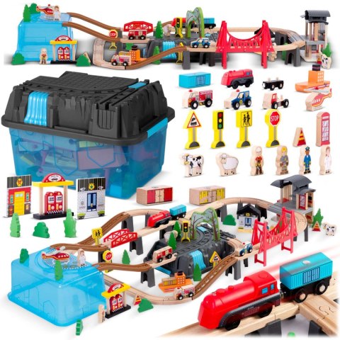 Kolejka drewniana miasteczko 100 szt RK-879 Ricokids Kolejka drewniana miasteczko 100 szt RK-879 Ricokids