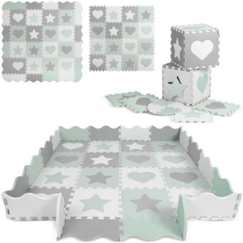 Mata piankowa puzzle 151x151cm 16 szt Ricokids szaro-miętowy Mata piankowa puzzle 151x151cm 16 szt Ricokids szaro-miętowy