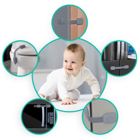 Zabezpieczenie otwierania szafek Ricokids 798101 6 szt szare Zabezpieczenie otwierania szafek Ricokids 798101 6 szt szare
