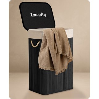 Bambusowy kosz na pranie bieliznę z pokrywą 72 l Massido