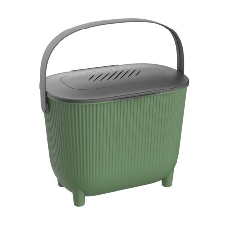 Ekologiczny kompostownik, mały kosz na blat, 10L, zielony z szarą pokrywą Ekologiczny kompostownik, mały kosz na blat, 10L, zielony z szarą pokrywą