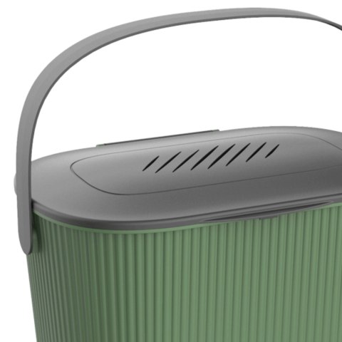 Ekologiczny kompostownik, mały kosz na blat, 10L, zielony z szarą pokrywą Ekologiczny kompostownik, mały kosz na blat, 10L, zielony z szarą pokrywą