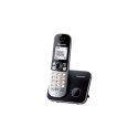 Panasonic | Bezprzewodowy Telefon KX-TG6811FXB z Wyświetlaczem | ID Dzwoniącego | Czarny | Konferencyjne Połączenia | Pojemność 