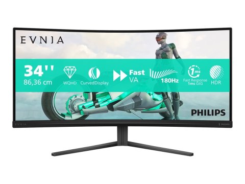 Philips 34M2C3500L/00 | 34 " | VA | 21:9 | 180 Hz | 1 ms | 3440 x 1440 pikseli | 300 cd/m² | 2 porty HDMI | Gwarancja 24 miesiąc Philips 34M2C3500L/00 | 34 " | VA | 21:9 | 180 Hz | 1 ms | 3440 x 1440 pikseli | 300 cd/m² | 2 porty HDMI | Gwarancja 24 miesiąc