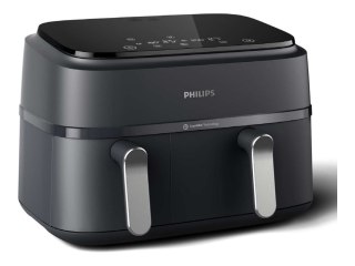 Philips Airfryer z podwójnym koszem | NA351/00 Seria 3000 | Moc 2750 W | Pojemność 9 l | Technologia Rapid Air | Czarny
