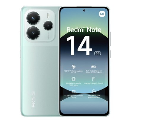 Xiaomi Redmi | Note 14 | Coral Green | 6.67 " | AMOLED | 1080 x 2400 pixels | Mediatek | Dimensity | Internal RAM 8 GB | 256 GB Xiaomi Redmi | Note 14 | Coral Green | 6.67 " | AMOLED | 1080 x 2400 pixels | Mediatek | Dimensity | Internal RAM 8 GB | 256 GB