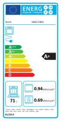 Bosch Oven | HBA272BB3 | 71 L | Electric | Pyrolysis/Hydrolytic | Touch control | Height 59.5 cm | Width 59.4 cm | Black