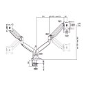 Logilink BP0043 Uchwyt biurkowy na dwa monitory, 13"-32", sprężyna gazowa, aluminium | Logilink