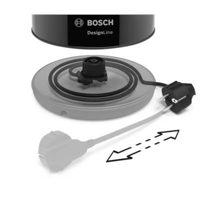 Bosch | Kettle | DesignLine TWK3P423 | Electric | 2400 W | 1.7 L | Stainless steel | 360° rotational base | Jet black polished Bosch | Kettle | DesignLine TWK3P423 | Electric | 2400 W | 1.7 L | Stainless steel | 360° rotational base | Jet black polished