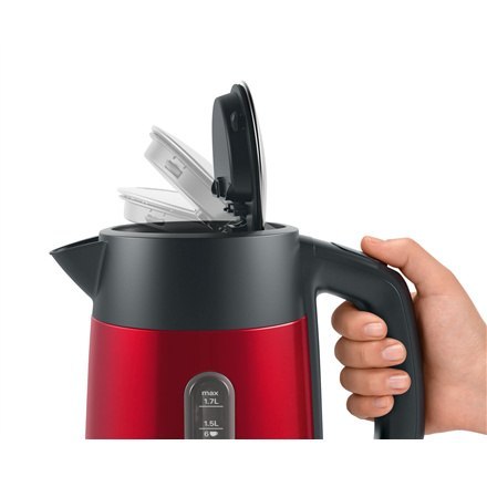Bosch | Kettle | DesignLine TWK4P434 | Electric | 2400 W | 1.7 L | Stainless steel | 360° rotational base | Red/Black Bosch | Kettle | DesignLine TWK4P434 | Electric | 2400 W | 1.7 L | Stainless steel | 360° rotational base | Red/Black