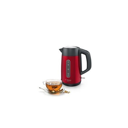 Bosch | Kettle | DesignLine TWK4P434 | Electric | 2400 W | 1.7 L | Stainless steel | 360° rotational base | Red/Black Bosch | Kettle | DesignLine TWK4P434 | Electric | 2400 W | 1.7 L | Stainless steel | 360° rotational base | Red/Black