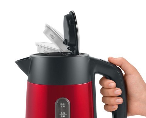 Bosch | Kettle | DesignLine TWK4P434 | Electric | 2400 W | 1.7 L | Stainless steel | 360° rotational base | Red/Black Bosch | Kettle | DesignLine TWK4P434 | Electric | 2400 W | 1.7 L | Stainless steel | 360° rotational base | Red/Black