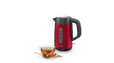 Bosch | Kettle | DesignLine TWK4P434 | Electric | 2400 W | 1.7 L | Stainless steel | 360° rotational base | Red/Black Bosch | Kettle | DesignLine TWK4P434 | Electric | 2400 W | 1.7 L | Stainless steel | 360° rotational base | Red/Black