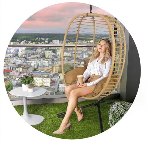 Fotel ogrodowy wiszący Toskana czarny + brązowe poduszki Sofotel Fotel ogrodowy wiszący Toskana czarny + brązowe poduszki Sofotel