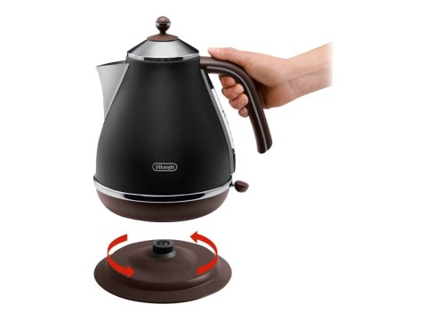 Delonghi | Icona Vintage | KBOV2001BK | Czajnik standardowy | 2000 W | 1,7 L | Stal nierdzewna | Podstawa obrotowa 360° | Czarny Delonghi | Icona Vintage | KBOV2001BK | Czajnik standardowy | 2000 W | 1,7 L | Stal nierdzewna | Podstawa obrotowa 360° | Czarny