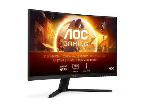 AOC CQ32G4VE | 31,5 " | VA | QHD | 16:9 | 180 Hz | 1 ms | 2560 x 1440 pikseli | 300 cd/m² | 2 porty HDMI AOC CQ32G4VE | 31,5 " | VA | QHD | 16:9 | 180 Hz | 1 ms | 2560 x 1440 pikseli | 300 cd/m² | 2 porty HDMI