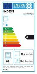 INDESIT | Kuchenka | IS67V8CHW/E | Typ płyty Vitroceramic | Typ piekarnika Electric | Biały | Szerokość 60 cm | Grillowanie | Gł