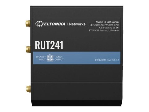 Router LTE | RUT241 | 802.11n | 10/100 Mbit/s | Porty Ethernet LAN (RJ-45) 2 | Obsługa sieci mesh Nie | MU-MiMO Nie | 2G/3G/4G | Router LTE | RUT241 | 802.11n | 10/100 Mbit/s | Porty Ethernet LAN (RJ-45) 2 | Obsługa sieci mesh Nie | MU-MiMO Nie | 2G/3G/4G |