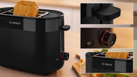 Toster kompaktowy Bosch | TAT2M123 MyMoment | Moc 950 W | Liczba gniazd 2 | Materiał obudowy tworzywo sztuczne | Czarny Toster kompaktowy Bosch | TAT2M123 MyMoment | Moc 950 W | Liczba gniazd 2 | Materiał obudowy tworzywo sztuczne | Czarny