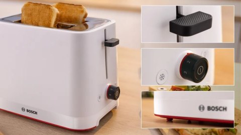 Toster kompaktowy Bosch | TAT3M121 MyMoment | Liczba gniazd 2 | Materiał obudowy tworzywo sztuczne | Biały Toster kompaktowy Bosch | TAT3M121 MyMoment | Liczba gniazd 2 | Materiał obudowy tworzywo sztuczne | Biały