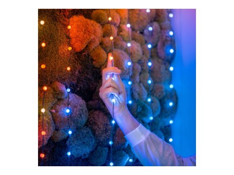 Twinkly Candies 200 diod LED RGB w kształcie pereł, zielony przewód, USB-C|Twinkly Twinkly Candies 200 diod LED RGB w kształcie pereł, zielony przewód, USB-C|Twinkly