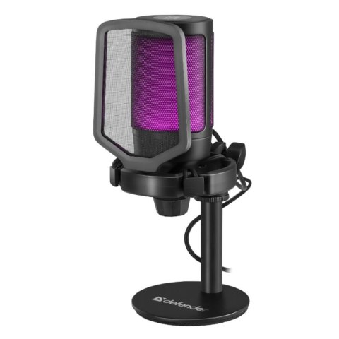 Mikrofon przewodowy Defender IMPULSE GMC 600 ze statywem STREAM strumieniowy RGB USB Mikrofon przewodowy Defender IMPULSE GMC 600 ze statywem STREAM strumieniowy RGB USB