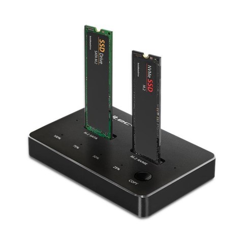 Stacja dokująca Qoltec dysków SSD M.2 | NVMe | SATA | USB-C | DUAL 2 x 2TB Stacja dokująca Qoltec dysków SSD M.2 | NVMe | SATA | USB-C | DUAL 2 x 2TB