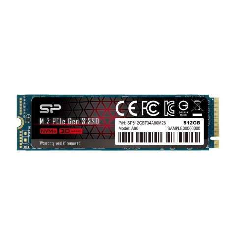 Dysk SSD Silicon Power A80 512GB M.2 2280 PCIe Gen3x4 NVMe (3400/3000 MB/s) Dysk SSD Silicon Power A80 512GB M.2 2280 PCIe Gen3x4 NVMe (3400/3000 MB/s)