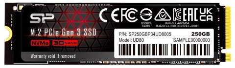 Dysk SSD Silicon Power UD80 250GB M.2 2280 PCIe Gen3x4 NVMe (3400/1800 MB/s) Dysk SSD Silicon Power UD80 250GB M.2 2280 PCIe Gen3x4 NVMe (3400/1800 MB/s)