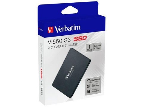 Dysk SSD wewnętrzny Verbatim Vi550 S3 1TB 2.5" SATA III czarny Dysk SSD wewnętrzny Verbatim Vi550 S3 1TB 2.5" SATA III czarny