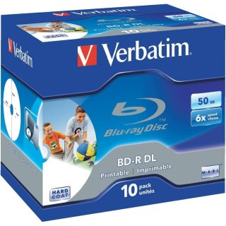 Płyty BD-R DL Verbatim 6x 50GB (Jewel Case 10) Blu-Ray Printable