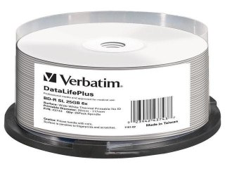 Płyty BD-R Verbatim 25GB X6 DL+ printable thermal NO ID (Cake 25)
