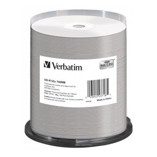 Płyty CD-R VERBATIM 52x Cake 100 szt AZO Thermal Nadruk