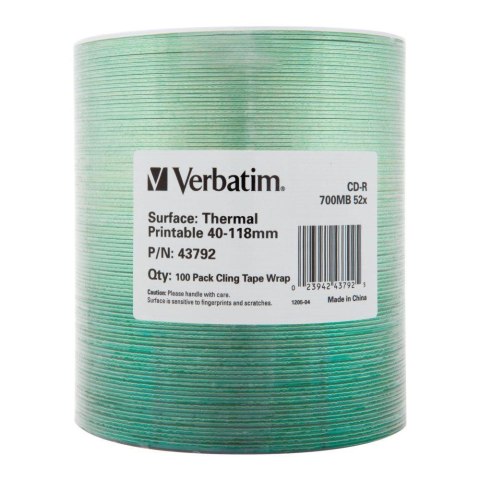 Płyty CD-R Verbatim 700MB 52x Thermal Printable No ID Brand (Wrap 100) Płyty CD-R Verbatim 700MB 52x Thermal Printable No ID Brand (Wrap 100)