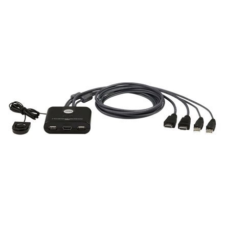 Aten | 2-portowy przełącznik KVM USB FHD HDMI | CS22HF | Miesiące gwarancji Aten | 2-portowy przełącznik KVM USB FHD HDMI | CS22HF | Miesiące gwarancji