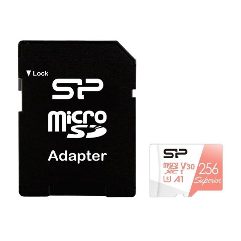 Karta pamięci Silicon Power microSDXC Superior 256GB V30 UHS-1 U3 A1 + ADAPTER Karta pamięci Silicon Power microSDXC Superior 256GB V30 UHS-1 U3 A1 + ADAPTER