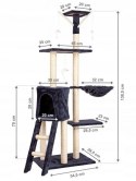 Drapak dla kota domek drzewo legowisko 138 cm XL szary Petsi