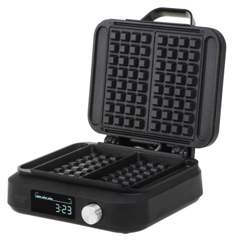 Adler Waffle Maker with LED Display | AD 3087 | 2200 W | Number of pastry 2 | Belgium | Black Adler Waffle Maker with LED Display | AD 3087 | 2200 W | Number of pastry 2 | Belgium | Black