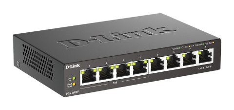 D-Link | 8-portowy przełącznik Gigabit PoE (4xPoE) | DGS-1008P | Niezarządzany | Desktop | Typ zasilania Zewnętrzny