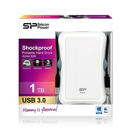 Silicon Power | Armor A30 1TB | 1000 GB | 2.5 " | USB 3.1 | Biały Silicon Power | Armor A30 1TB | 1000 GB | 2.5 " | USB 3.1 | Biały