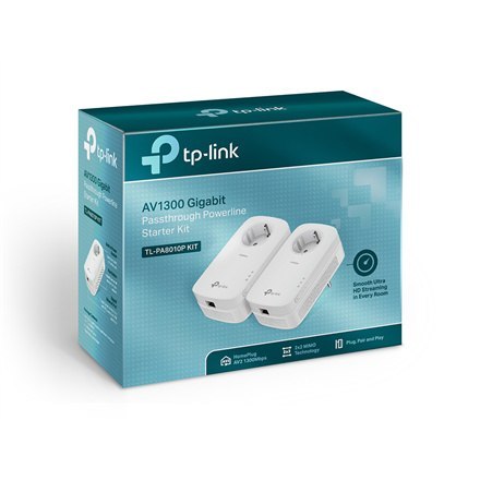TP-Link TL-PA8010P KIT - Zestaw startowy - adapter powerline - podłączany do ściany | 1,2 Gb/s TP-Link TL-PA8010P KIT - Zestaw startowy - adapter powerline - podłączany do ściany | 1,2 Gb/s