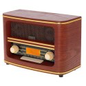 Adler | Retro Radio | AD 1187 | Funkcja alarmu | AUX in | Drewniane