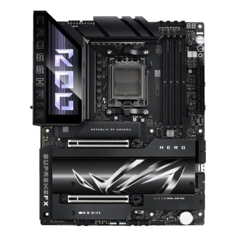 Asus ROG CROSSHAIR X870E HERO | Rodzina procesorów AMD | Gniazdo procesora AM5 | DDR5 | Obsługiwane interfejsy dysków twardych S Asus ROG CROSSHAIR X870E HERO | Rodzina procesorów AMD | Gniazdo procesora AM5 | DDR5 | Obsługiwane interfejsy dysków twardych S