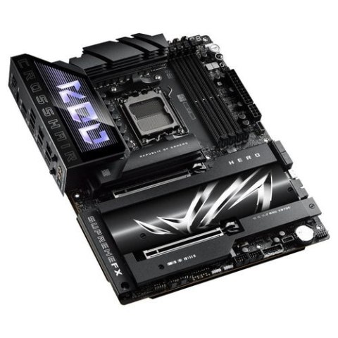 Asus ROG CROSSHAIR X870E HERO | Rodzina procesorów AMD | Gniazdo procesora AM5 | DDR5 | Obsługiwane interfejsy dysków twardych S Asus ROG CROSSHAIR X870E HERO | Rodzina procesorów AMD | Gniazdo procesora AM5 | DDR5 | Obsługiwane interfejsy dysków twardych S